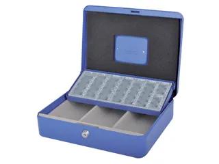 Geldkist Pavo met muntsorteerbak 300x240x90mm blauw - 1
