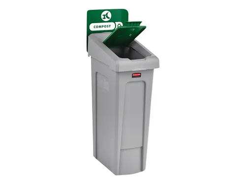 Deksel Rubbermaid Slim Jim Recyclestation gesloten groen
