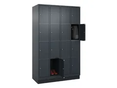 lockerkast,HxBxD 1950x1200x500mm,4x4vakken,vak B 300mm,cil.-slot