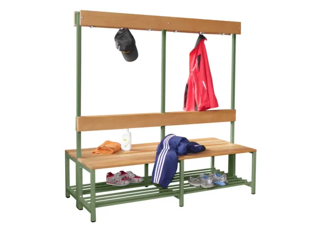 banc double,HxLxP 1600x1500x770mm,piètement RAL6011