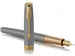 Parker Sonnet vulpen Chiselled Silver GT Fijne punt in Giftbox