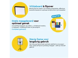 BRASQ Flipover Mobiel 70x100cm Magnetisch Zwart inclusief accessoires - 8