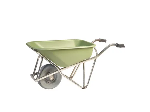 aluminium kruiwagen,90l,HxBxD 870x625x1430mm,HDPE-bak,groen,aluminium