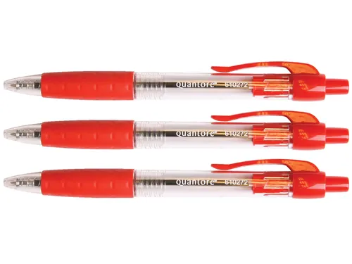 Balpen Quantore Grip drukknop rood medium