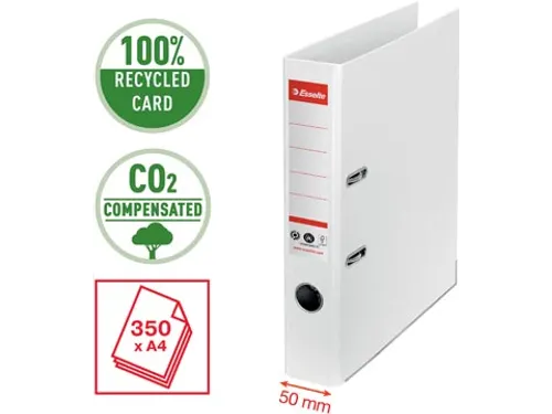 Esselte No.1 Ordner 50mm Wit A4 100% Gerecycled karton