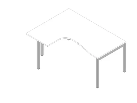 In hoogte verstelbaar hoekbureau,HxBxD 680-760x1600x1200mm,blad wit