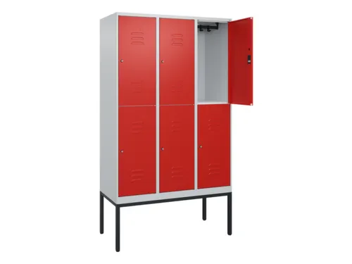 dubbeldekse locker,HxBxD 2120x1200x500mm,3x2vak.,vak B 400mm,cil.-slot