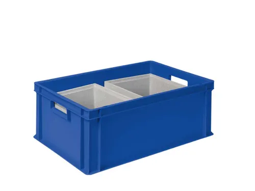 Euronorm-stapelbak,m. 2isoleerboxen,HxLxB 220x600x400mm,44,5/10,4l