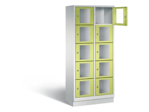 Lockerkast 1800x810x500mm 2x5 vakken Cilinderslot, Sokkel, RDS1108060
