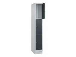 lockerkast,HxBxD 1950x300x500mm,1x3vakken,vak B 300mm,cil.-slot,sokkel