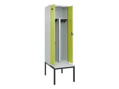 PBM-locker met bank,HxBxD 2120x600x815mm,2vak,vak B 300mm,draaigrendel