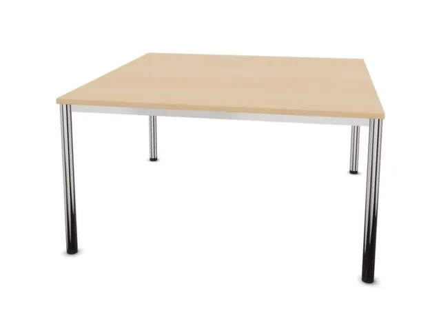 Table de conférence carré 740x1400x1400mm NE-érable 4 Pieds chromé