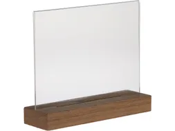 Kaarthouder Acryl Met Houten Voet A5 Horizontaal Premium