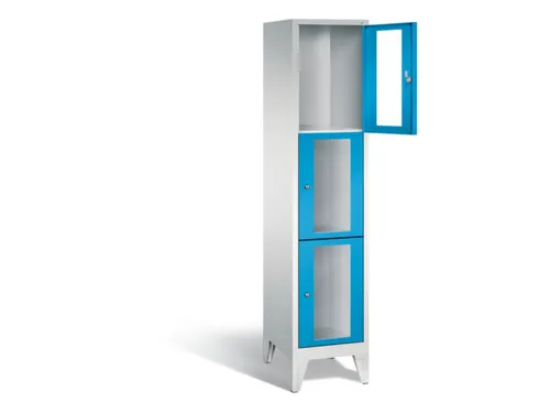 lockerkast 1850x420x500mm 1x3 vakken Cilinderslot Poten, RAL5012
