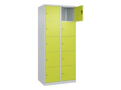 lockerkast,HxBxD 1850x800x500mm,2x5vakken,vak B 400mm,cil.-slot
