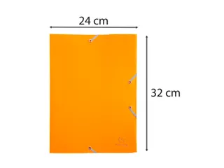 Elastomap A4 3 Kleppen Oranje Polypropyleen Ondoorschijnend - 5
