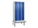 locker met bank,voor scheiding van kleding,HxBxD 2120x900x815mm,3vak