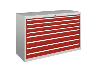 ladekast,HxBxD 800x1023x600mm,8lade(n),cil.-slot,RAL7035,front RAL3000 - 2