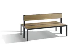 omkleedbank,HxLxD 796x1500x760mm,HPL eiken-sereno,frame staal RAL7021