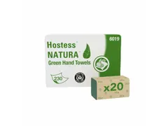 Hostess Nature handdoek Z-vouw 1-laags groen 23x25cm 20 pak