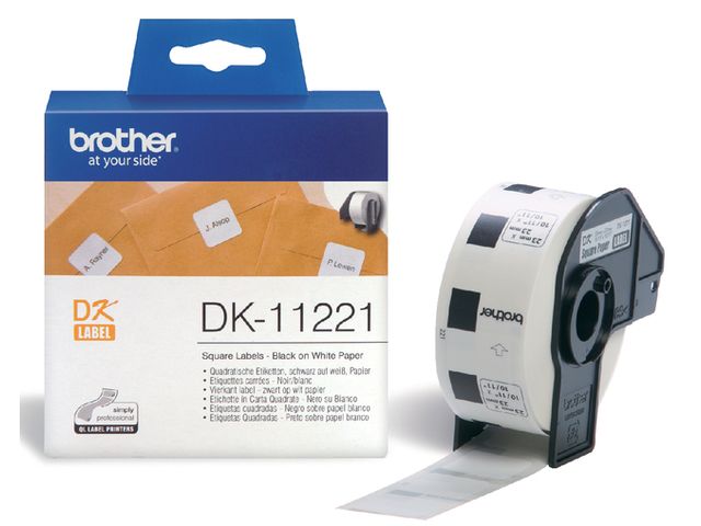 Etiket Brother DK-11221 23x23Mm 1000stuks | LabelprinterOnline.be