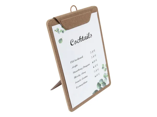 Menukaart klembord Sigel A4 beige