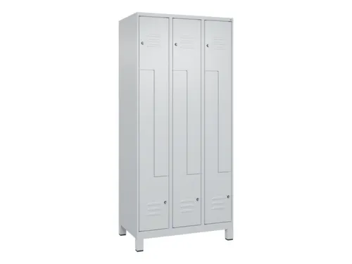 Z-garderobekast,HxBxD 1950x900x500mm,vak B 150/300mm,cil.-slot,voeten