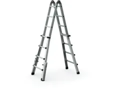 échelle télescopique polyvalente 4x4 échelons lisse L 4 17m nature