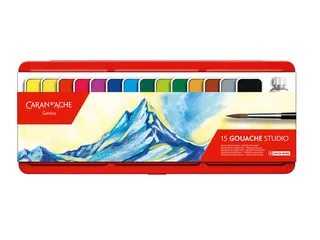 Plakkaatverf Caran d'Ache blik à 15 kleuren - 1