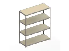 Breedvakstelling 2470x2000x800mm Vaklast 500kg 4 Houten Legborden