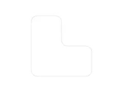 plaksymbool,L-vorm,markering HxB 100x100mm,polycarbonaat,wit