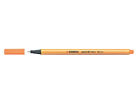 Fineliner STABILO point 88/054 neon oranje 0.4mm