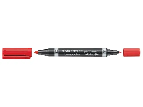 Permanent marker Lumocolor Duo rood