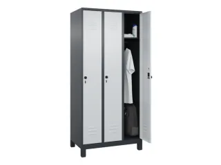locker,HxBxD 1950x900x500mm,3vak,vak B 300mm,draaigrendel,voeten - 3