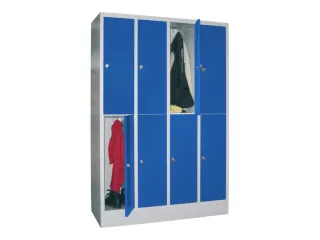 lockerkast,HxBxD 1850x1200x500mm,4x2vakken,RAL7035,front RAL5010 - 2