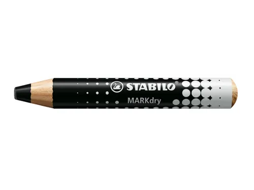 Whiteboardpotlood STABILO MARKdry incl 2 slijpers zwart classpack 30st