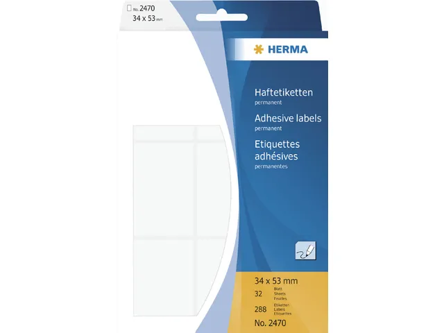 HERMA 2470 Universele etiketten 34x53mm Wit 288 stuks