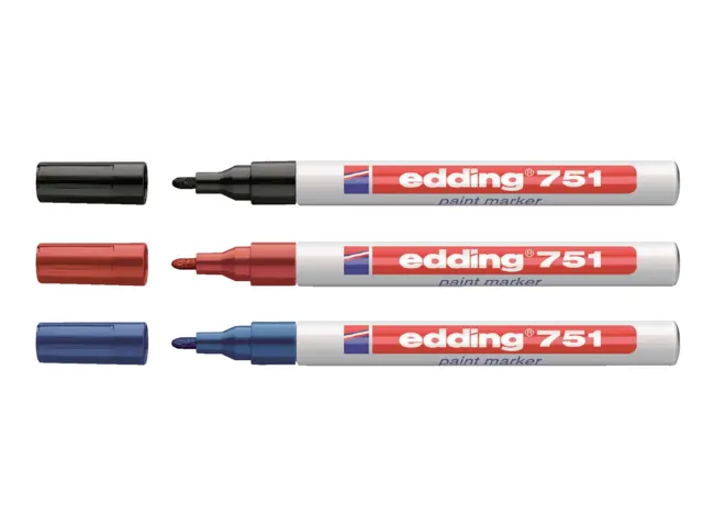 Viltstift edding 751 lakmarker rond zwart 1-2mm