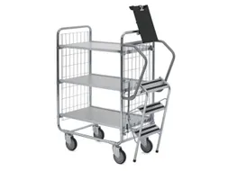 ladderwagen,draagverm. 200kg,3etage(s),laadvl. LxB 620x425mm,houtetage