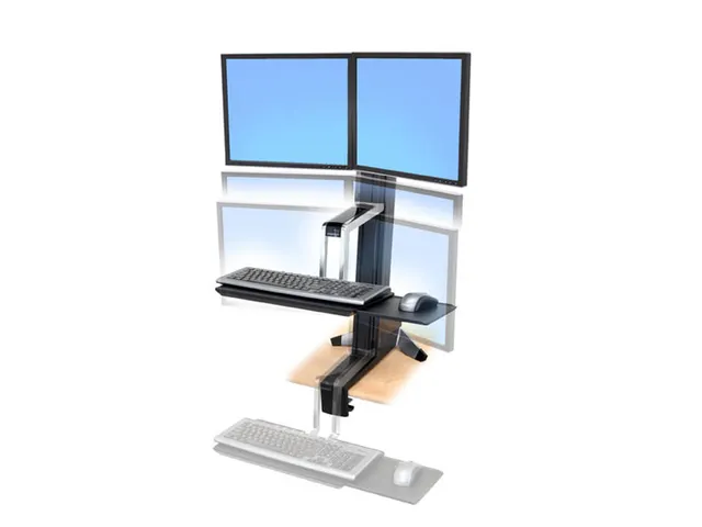 Werkstation Zit-sta Workfit S Duo Zwart