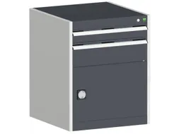 ladekast HxBxD 800x650x525mm 2laden RAL7035 front RAL7016