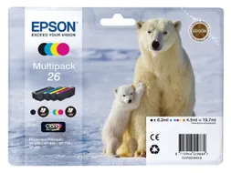 Epson T2616 Inktcartridges Zwart + 3 Kleuren
