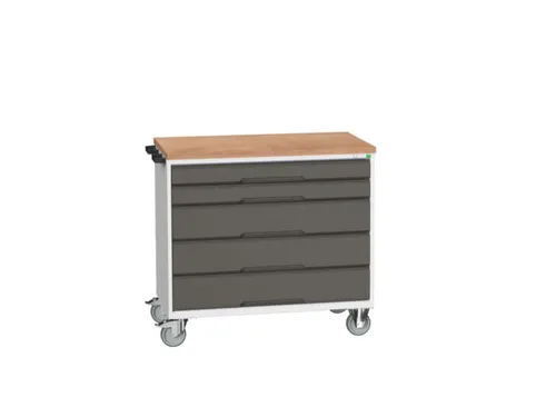 gereedschapswagen 980x1050x600mm multiplexblad 5 laden RAL7035+RAL7016