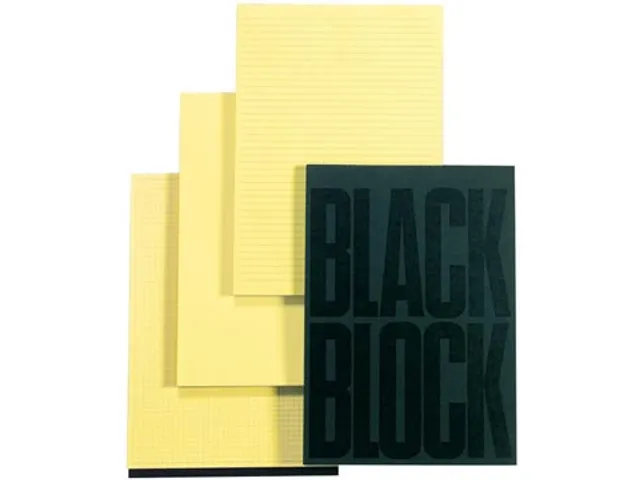 carnet de notesen, ft 29,7 x 21 cm, Black, papier jaune, 70 feuille, q
