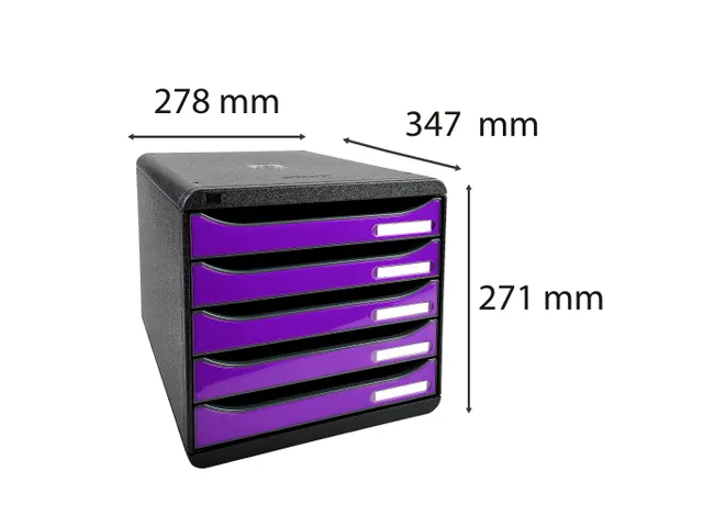 Module de classement Big Box Plus 5 tiroirs Iderama - Violet brillant