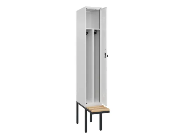 locker met bank,voor scheiding van kleding,HxBxD 2120x300x815mm,1vak