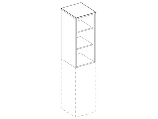 kantoorstelling,opbouwelement,HxBxD 740x400x445mm,Bl-wit - 9