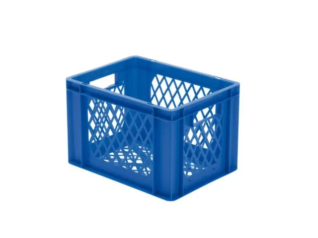 Euronorm-stapelbak 24l 270x400x300mm Wanden/bodem Opengewerkt Blauw