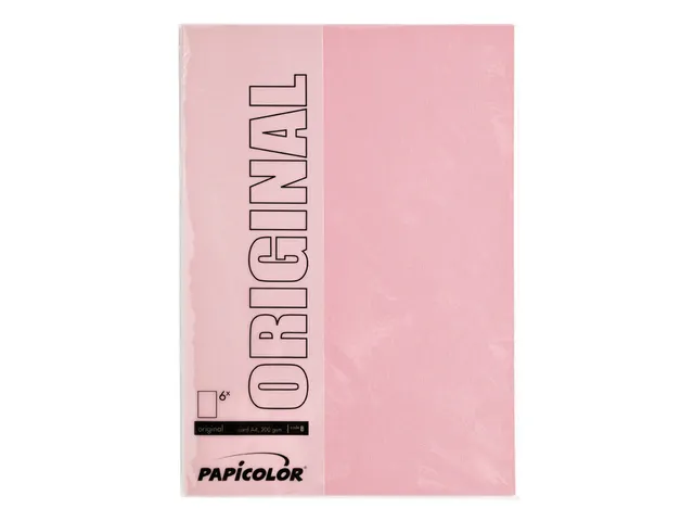 Papier copieur Papicolor A4 200g rose bébé 6 feuilles
