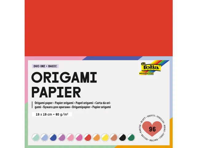 Origami vouwpapier Duo Uni 19x19cm 80g 96 vellen